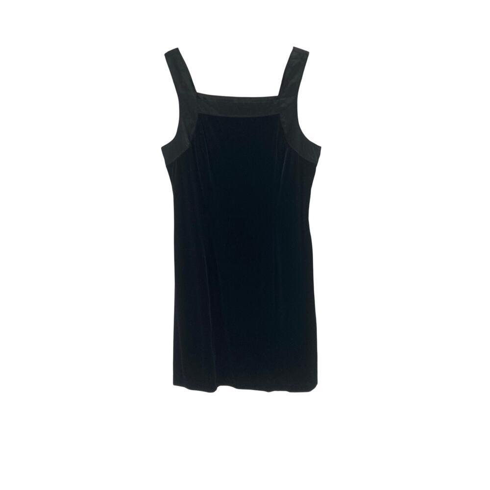 Vintage Y2K My Michelle Black Velvet Satin Trim Mini Dress Women’s Medium